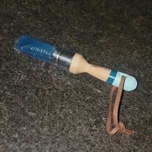 Blue and Tan Brush with Leather Strap